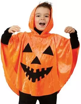Fries Furchterregendes Halloween-Kürbis-Cape orange