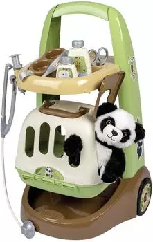 Smoby Tierarzt-Trolley mit Panda 2-in-1 Transportbox (7600340405) grün