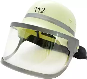BestSaller Kinder-Feuerwehr-Helm mit Klappvisier (1401) beige/schwarz