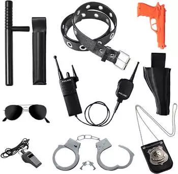 Dress Up America Polizei Zubehör Rollenspielset (998) schwarz