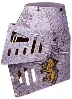 Bartl Ritterhelm mit aufklappbarem Visier und aufgedrucktem Löwen (110821) silber/grau