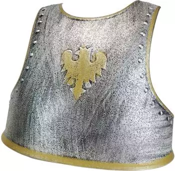 BestSaller Kinder-Ritter-Brustpanzer Adler mit Gurten (1429) silber/gold