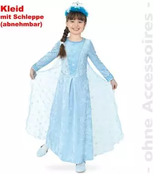 Fries Eisprinzessin mit Schleppe deluxe Kleid hellblau/blau