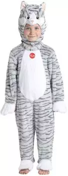 Ciao s.r.l. Little Cat Onesie Plüschkostüm grau/weiß