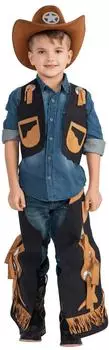 Dress Up America Cowboykostüm Set mit Cowboychaps und Weste (1218) schwarz