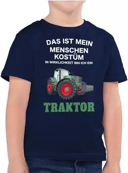 Shirtracer Das ist Mein Menschen Kostüm in echt Bin ich EIN Traktor I Trecker I Traktoren Kids T-Shirt (PV-58242331) dunkelblau