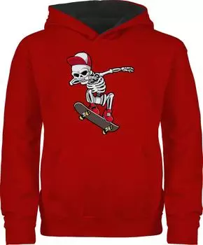 Shirtracer Dabbing Skeleton Hoodie (PV-58226471) rot/schwarz