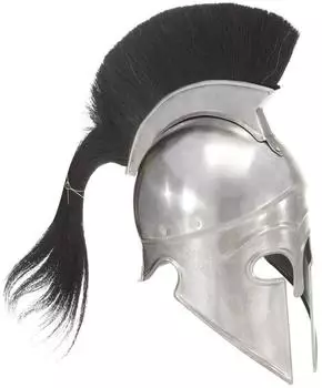 vidaXL Griechischer Krieger-Helm Antik Replik LARP Stahl silbern