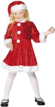 Smiffy's Kinderkostüm Mini Miss Santa