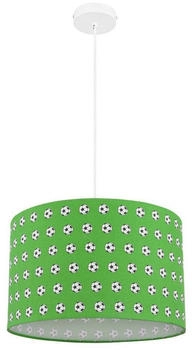 Globo Pendelleuchte Hängeleuchte Kinderzimmerlampe Deckenlampe Spielzimmer, Metall weiß grünfarbig, 1x E27 Fassung, DxH 35x120 cm