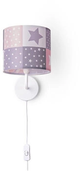 Paco Home Nachttischlampe Regenbogen Weiß, Design 3 (Ø18 cm)