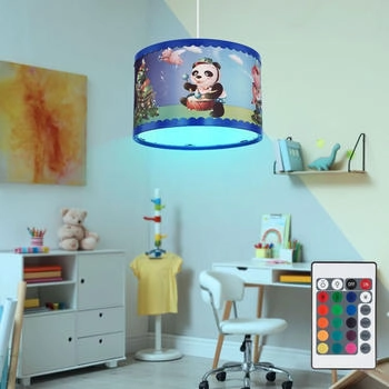 Globo LED Kinderzimmerlampe dimmbar mit Fernbedienung Tier Motive bunt, RGB Farbwechsel, 8,5W 806lm warmweiß, DxH 28 x 120 cm
