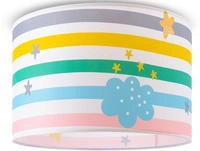 Deckenlampe Kinder Pendelleuchte Kinderzimmer Stoffschirm Rund Bunt Baby E27