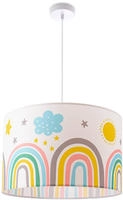 Paco Home Deckenlampe Kinder Pendelleuchte Kinderzimmer Stoffschirm Rund Bunt...