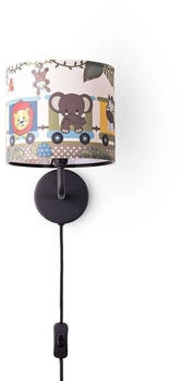 Paco Home Tischlampe Rund Tiere Schwarz, Design 2 (Ø18 cm)