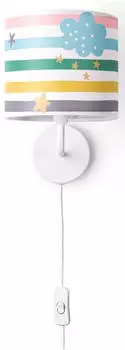Paco Home Nachttischlampe Regenbogen Wei&szlig;, Design 6 (&Oslash;18 cm)