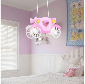 etc-shop LED 19 Watt Kinder Deckenleuchte Mädchen Hängeleuchte rosa Prinzessinnenkutsche Kinderzimmer
