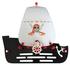 Elobra Wandlampe Piratenschiff Kinderzimmer Holzlampe Kinderlampe, Schwarz mit Segeln, Piraten und E27 Fassung für Jungen