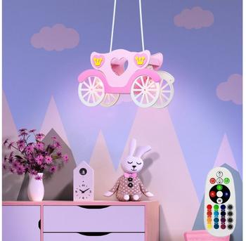 etc-shop RGB LED 14 Watt Kinderzimmer Decken Hänge Leuchte Mädchen Farbwechsler Dimmer EEK A