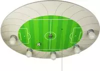 NIERMANN Deckenleuchte "Fu&szlig;ball-Stadion, Kinderlampe", bunt (gr&uuml;n, silberfarben),