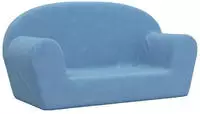 vidaXL Kindersofa 2-Sitzer Blau Weich Pl&uuml;sch