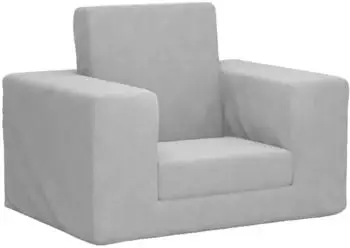 vidaXL Schlafsofa Kinder Weicher Pl&uuml;sch Hellgrau (4104785)