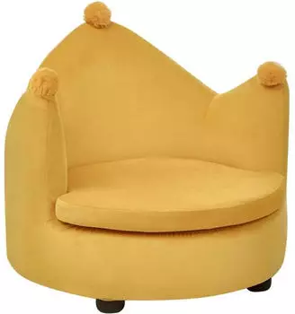 Beliani Vega Kindersessel Kronenform Samt Gelb (50x47x44cm)