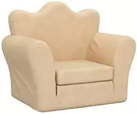 vidaXL Schlafsofa f&uuml;r Kinder Creme Weicher Pl&uuml;sch