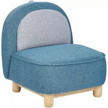 Beliani Faborg Kindersessel Dinosaurier-Form, Stoff, Blau (428526)