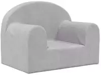 vidaXL Kindersofa Hellgrau Weich Pl&uuml;sch
