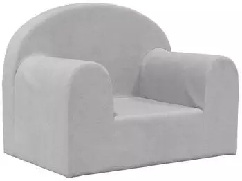 vidaXL Kindersofa Weicher Pl&uuml;sch Hellgrau (357005)