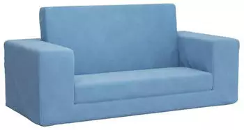 vidaXL Kinder-Schlafsofa 2-Sitzer Weicher Pl&uuml;sch Eckig (357032)