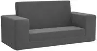 vidaXL Kinder-Schlafsofa 2-Sitzer Anthrazit Weicher Pl&uuml;sch
