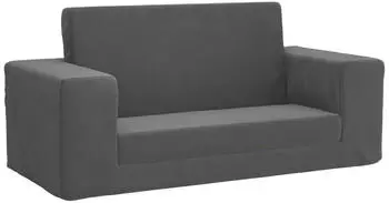 vidaXL Kinder-Schlafsofa 2-Sitzer Weicher Pl&uuml;sch Eckig (357030)