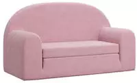 vidaXL Kinder-Schlafsofa 2-Sitzer Rosa Weicher Pl&uuml;sch
