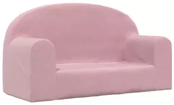 vidaXL Kindersofa 2-Sitzer Rosa Weichpl&uuml;sch (357015)