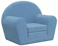 vidaXL Schlafsofa f&uuml;r Kinder Blau Weich Pl&uuml;sch