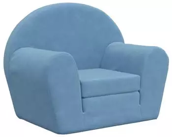 vidaXL Kinderschlafsofa Weich Pl&uuml;sch Blau (356996)