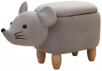Svita Tierhocker Maus mit Stauraum, Grau (97237)