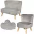 Roba Lil Sofa Kindersitzgruppe Samt, silbergrau, 3-teilig (230S07M3)
