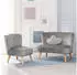 Roba Lil Sofa Kindersitzgruppe Samt, silbergrau, 3-teilig (230S07M3)