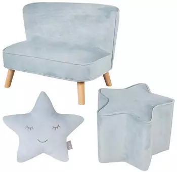 Roba Lil Sofa Kindersitzgruppe Samt Hellblau (231S08M3)