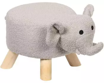 Kesper Kinder-Tierhocker Elefant Pl&uuml;sch, Kiefernholz FSC (17451)