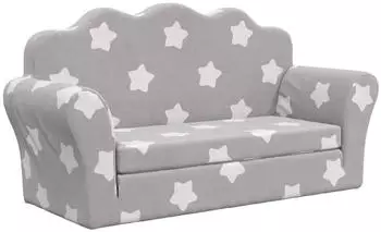 vidaXL Kinder-Schlafsofa 2-Sitzer Weicher Pl&uuml;sch (357058)