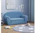 vidaXL Kinderschlafsofa 2-Sitzer, Weicher Plüsch, Blau