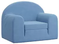 vidaXL Schlafsofa f&uuml;r Kinder Blau Weich Pl&uuml;sch