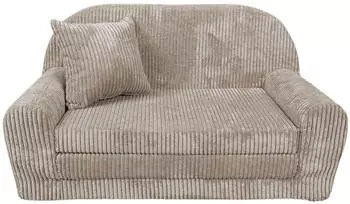 FORTISLINE Rosalia Kindersofa ausklappbar Cord, Oeko-TEX 100, 78x45x40cm