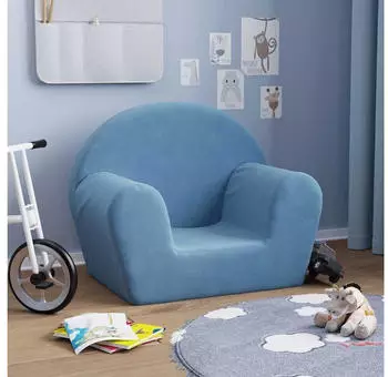 vidaXL Kindersofa Weiches Plüsch Blau (356984)