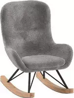 Vipack Schaukelstuhl "Rocky, in flauschigem Boucl&eacute; Stoff, Kufen aus massiver...