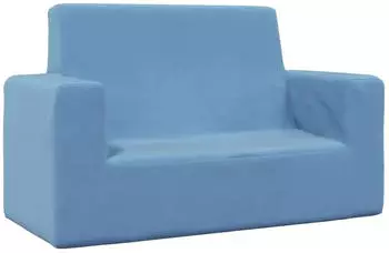 vidaXL Kindersofa 2-Sitzer Blau Weicher Pl&uuml;sch (4104800)